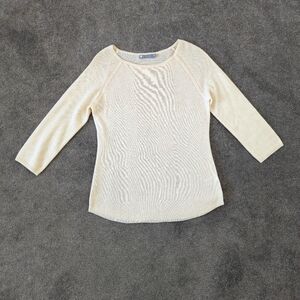 Incashmere Ivory Cream Cashmere Sweater Women's Medium NEW